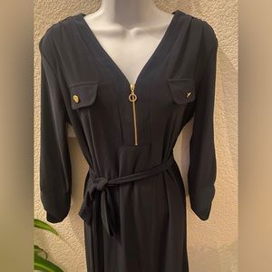 Emma & Michele Dark Navy/Black, Midi Dress - Size Petite Medium (4/6)